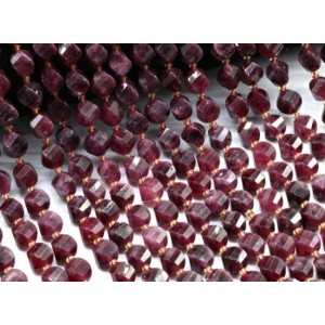 Бусины из кальцита шарик с гранями 10мм цвет рубин, 38мм, 32 бусины
