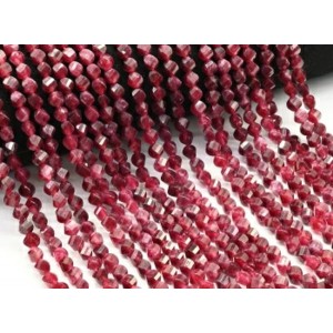 Бусины из кальцита шарик с гранями 6мм цвет рубиновый, 38мм, 63 бусины