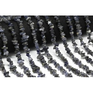 Бусины из иолита (кордиерита) галтовка 7*4мм, 40см, 125 бусин