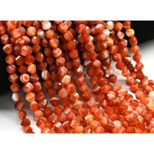 Бусины из сердолика шарик с гранями 6мм, 38см, 65 бусин