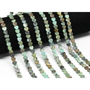 Бусины из хризоколлы сердце 6*6мм, 38см, 68 бусин