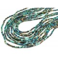Бусины из хризоколлы с азуритом шарик гр.2мм, 38см, 180 бусин