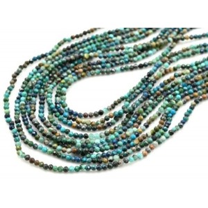 Бусины из хризоколлы с азуритом шарик гр.2мм, 38см, 180 бусин