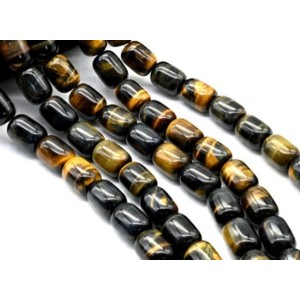 Бусины из соколиного глаза бочонок 15*19мм, 39см, 20 бусин