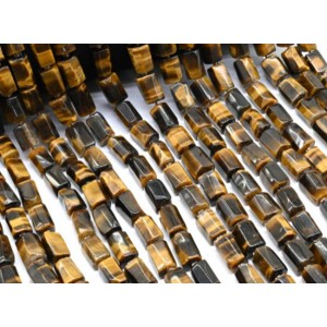 Бусины из тигрового глаза цилиндр с гранями 8*12мм, 41см, 28 бусин Бусины из тигрового глаза цилиндр с гранями 8*12мм, 41см, 28 бусин