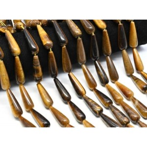Бусины из тигрового глаза капля 10*30мм, 40см, 13 бусин