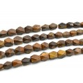 Бусины из тигрового глаза многогранник на увеличение, 40см, 20 бусин
