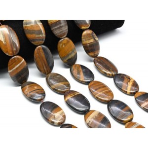 Бусины из тигрового глаза овал 22*35мм, 39см, 11 бусин