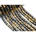 Бусины из тигрового глаза цилиндр 10*14мм, 40см, 28 бусин