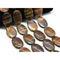 Бусины из тигрового глаза овал 30*45мм, 41см, 9 бусин