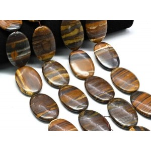 Бусины из тигрового глаза овал 30*45мм, 41см, 9 бусин