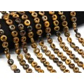 Бусины из тигрового глаза бублики 10*5мм, 39см, 39 бусин
