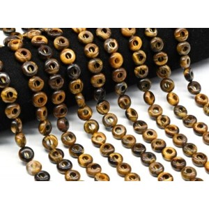 Бусины из тигрового глаза бублики 10*5мм, 39см, 39 бусин