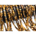 Бусины из тигрового глаза сердце 7*6мм, 38см, 60 бусин