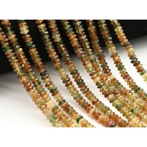 Бусины из турмалина зеленого рондель 4,7мм, 38см, 185 бусин