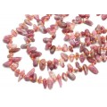Бусины из турмалина розового галтовка 5*14мм, 37см, 55 бусин