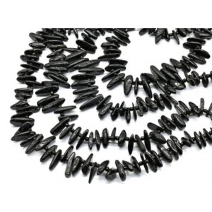 Бусины из турмалина шерл "рожки", 39см, 70 бусин