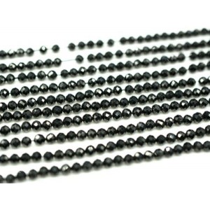 Бусины из турмалина шерл шарик гр.5мм, 39см, 82 бусины