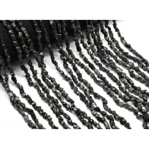 Бусины из турмалина шерл галтовка 5*6мм, 40см, 78 бусин