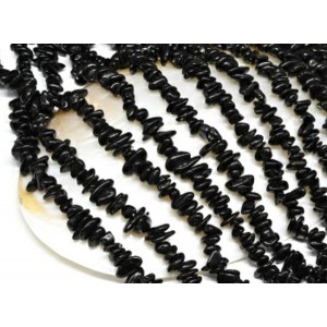 Бусины из турмалина шерл галтовка 7*2мм, 41см, 125 бусин