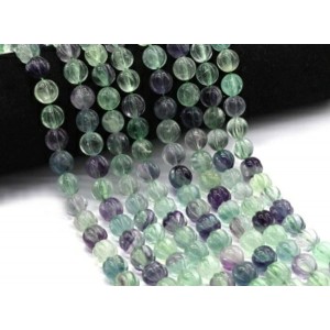 Бусины из флюорита Тыковка 10мм, 40см, 38 бусин Бусины из флюорита Тыковка 10мм, 40см, 38 бусин