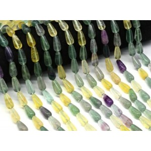 Бусины из флюорита капля 8*16мм, 40см, 25 бусин