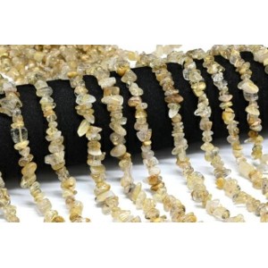 Бусины из рутилового кварца (волосатик золотой) галтовка 7*3мм, 40см, 105 бусин