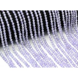 Бусины из фианита шарик гр.4мм, цвет лавандовый, 38см, 96 бусин (иск.)