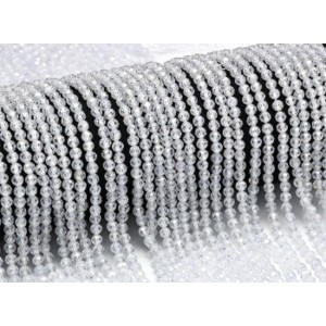 Бусины из фианита шарик гр.4мм, цвет хрусталь, 36см, 92 бусины (иск.)