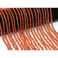 Бусины из фианита шарик гр.4мм, цвет оранжевый, 37см, 96 бусин (иск.)