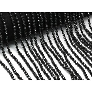 Бусины из фианита шарик гр.4мм цвет черный, 39см, 94 бусины (иск.)