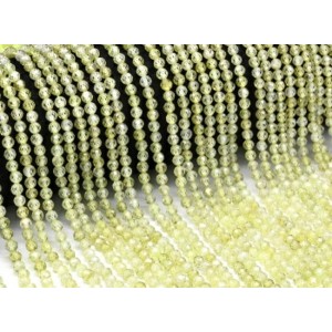 Бусины из фианита шарик гр.4мм, цвет оливковый, 37см, 96 бусин (иск.)