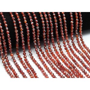 Бусины из фианита шарик гр.4мм цвет кирпичный, 38см, 96 бусин (иск.)
