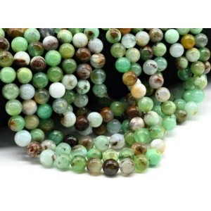 Бусины из хризопраза шарик 8мм, 39см, 46 бусин