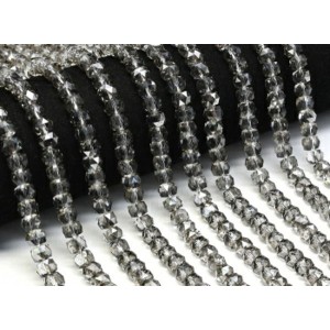 Бусины из циркона рондель гр.8мм цвет дымчатый, 38см, 64 бусины (иск.)