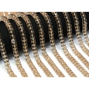 Бусины из циркона рондель гр.8мм цвет карамельный, 38см, 77 бусин (иск.)