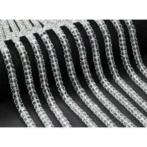 Бусины из циркона рондель гр.8мм цвет хрусталь, 40см, 78 бусин (иск.)