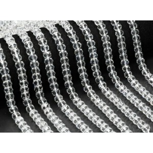 Бусины из циркона рондель гр.8мм цвет хрусталь, 38см, 64 бусины (иск.)