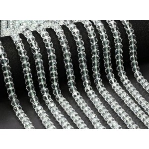 Бусины из циркона рондель гр.8мм цвет мятный, 35см, 60 бусин (иск.)