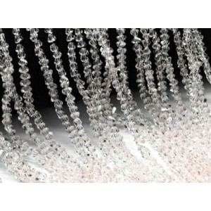 Бусины из циркона (имитация) огранка 4мм цвет розовый, 35см, 130 бусин