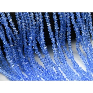 Бусины из циркона (имитация) огранка 4мм цвет васильковый, 37см, 160 бусин