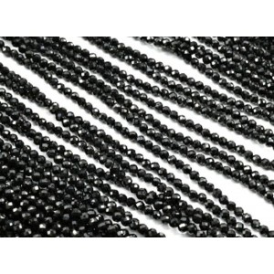 Бусины из шпинели черной шарик гр.2мм, 38см, 195 бусин Бусины из шпинели черной шарик гр.2мм, 38см, 195 бусин