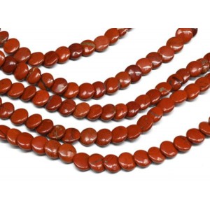 Бусины из яшмы красной круг 10мм, 39см, 50 бусин