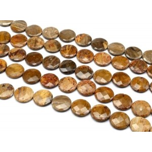 Бусины из яшмы круг с гранями 31мм, 41см, 12 бусин