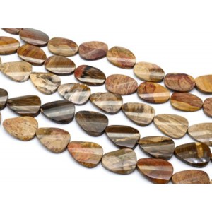 Бусины из яшмы капля с гранями 30*40мм, 40см, 10 бусин