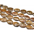 Бусины из яшмы овал с гранями 30*40мм, 40см, 9 бусин