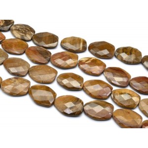 Бусины из яшмы овал с гранями 30*40мм, 40см, 9 бусин