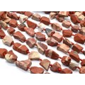 Бусины из яшмы красной галтовка 15*20мм-20*30мм, 44см, 16 бусин