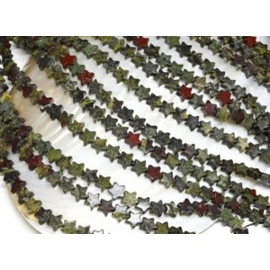 Бусины из яшмы звезды 6*6мм, 39см, 75 бусин Бусины из яшмы звезды 6*6мм, 39см, 75 бусин