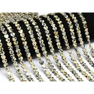 Бусины из яшмы перепелиной сердце 6*6мм, 38см, 68 бусин